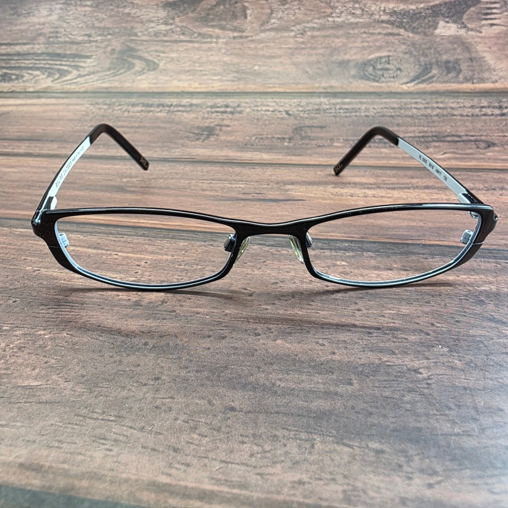 Ralph Lauren RL 5005 9018 Black White Rectangular Eyeglasses Italy 48-17-130